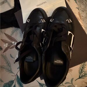 Valentino Black and White Logo Sneakers